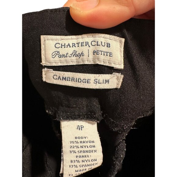 👗 2/$30 👗 Charter Club Petite Cambridge Slim Black sz 4 - Picture 5 of 5